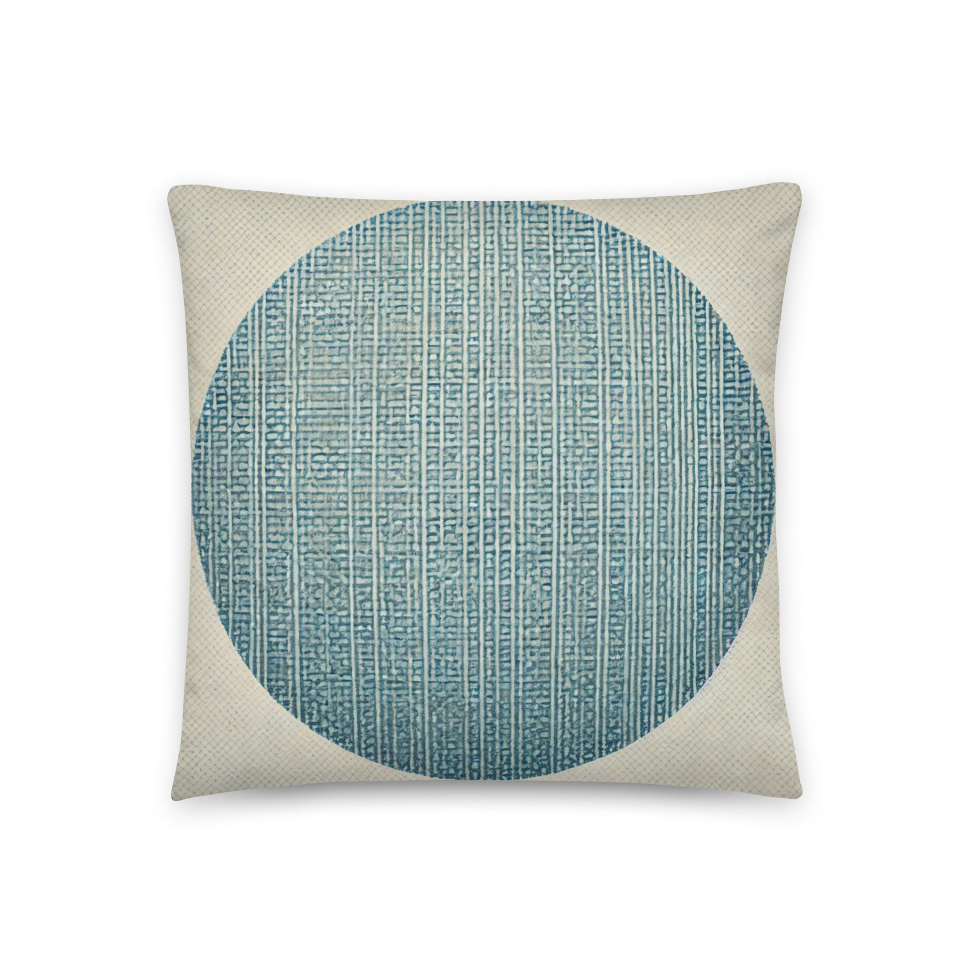 coussin cercle bleu