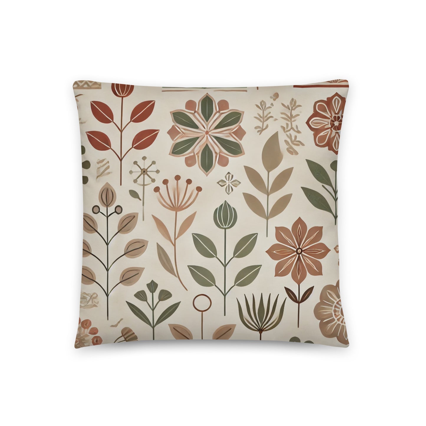 coussin fleur beige