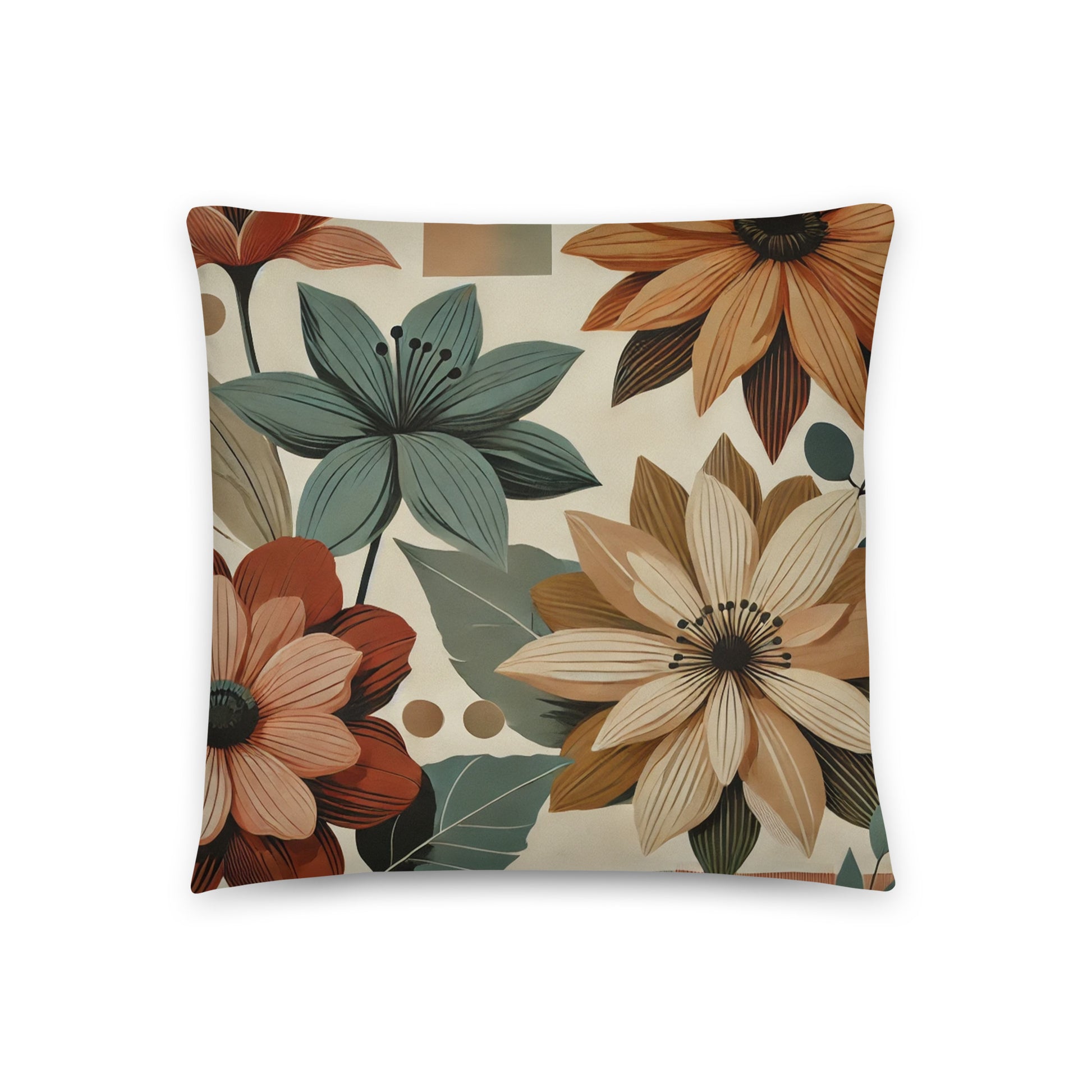 coussin fleur terracota