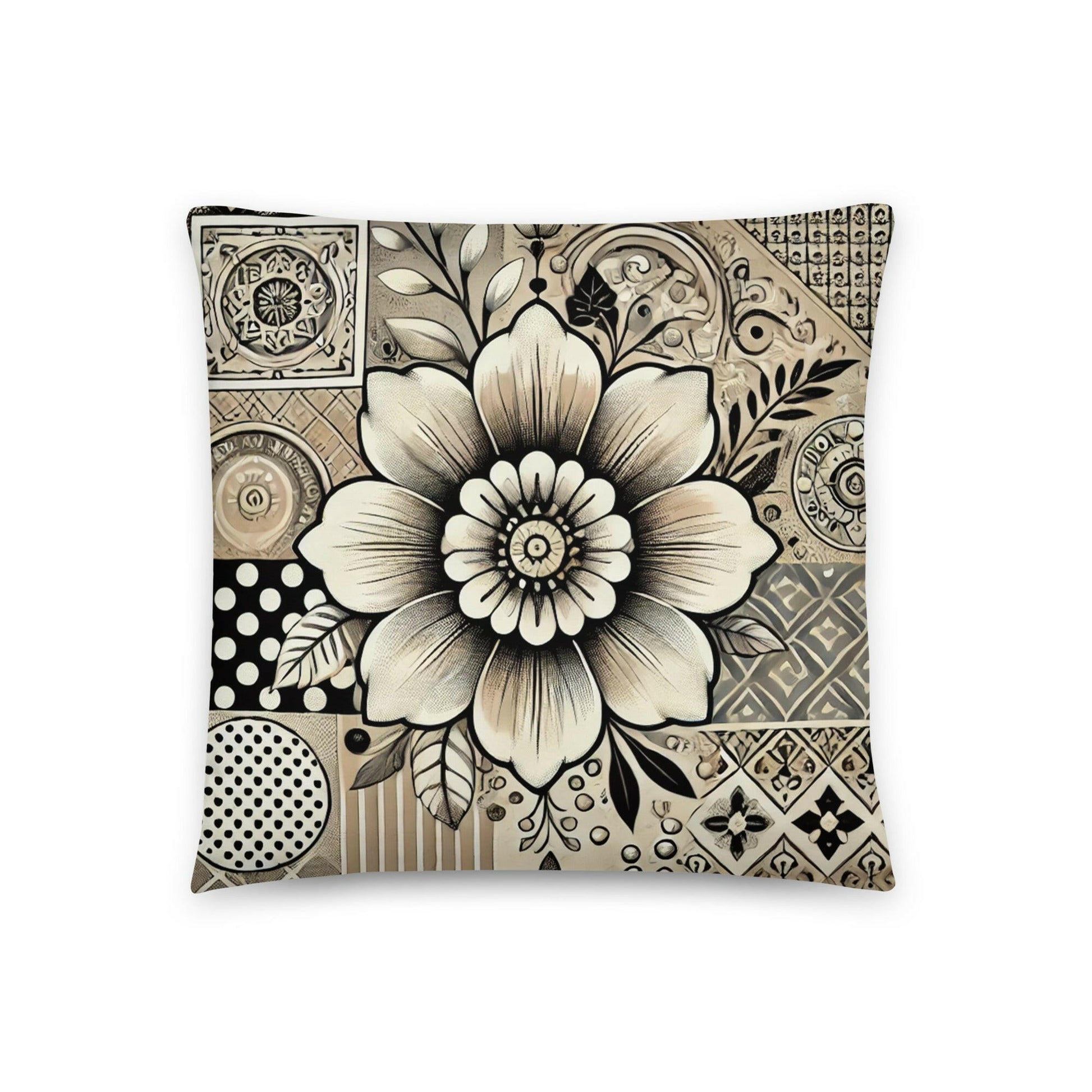 coussin florale geometrique