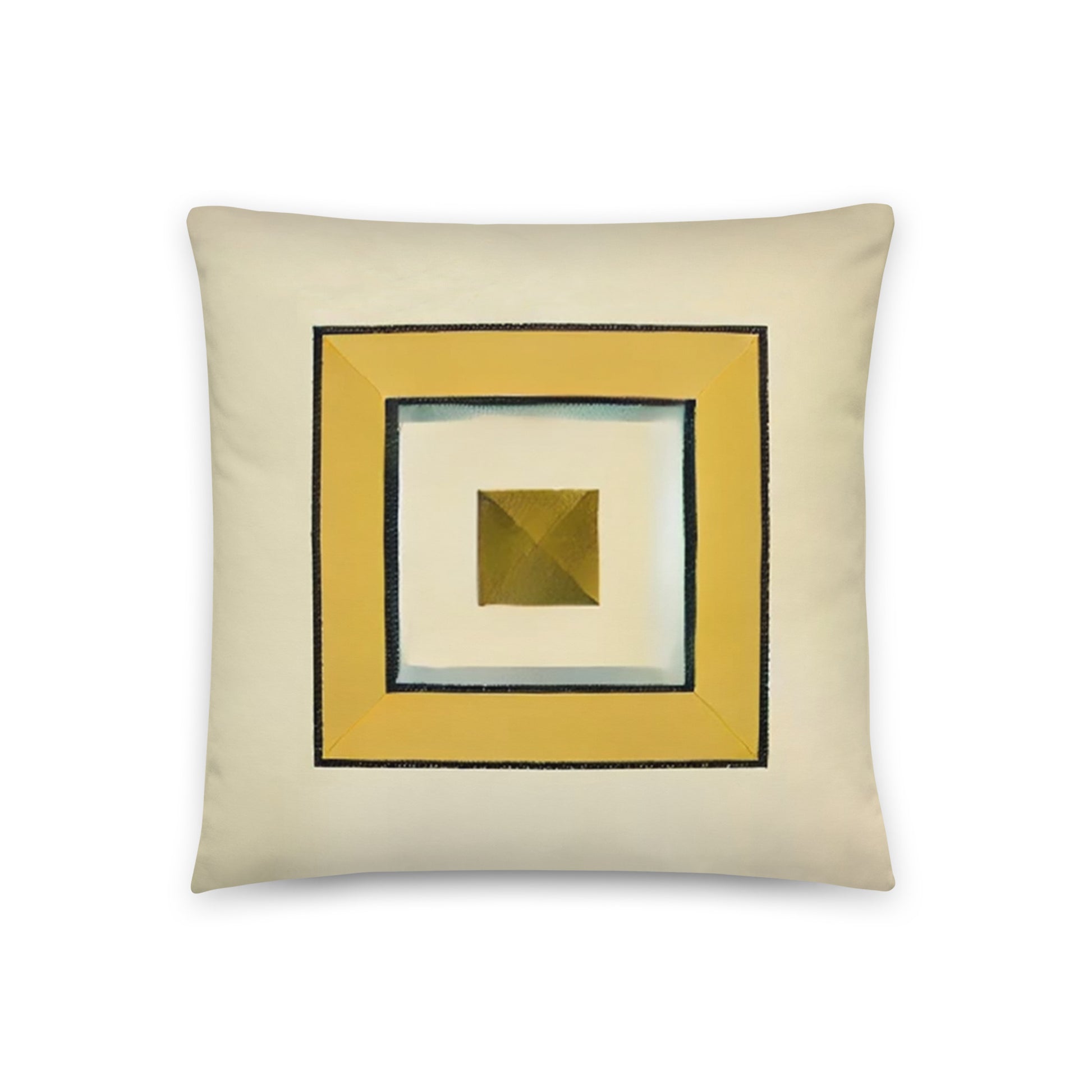 coussin carré jaune