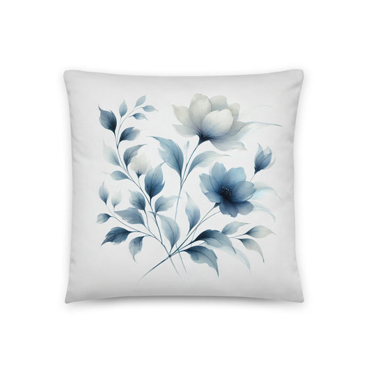 coussin fleur bleu