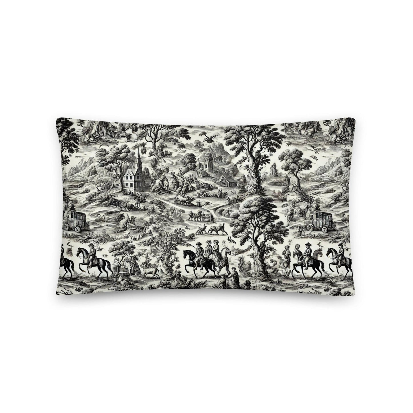 coussin toile de jouy noir