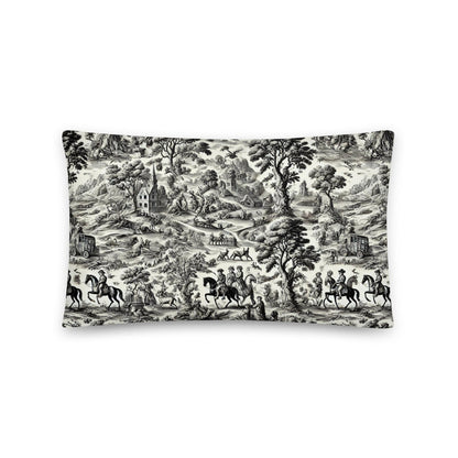 coussin toile de jouy noir