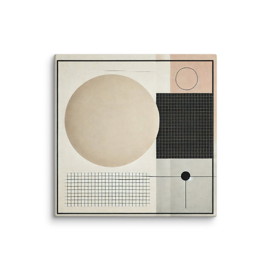 tableau geometrique beige et noir