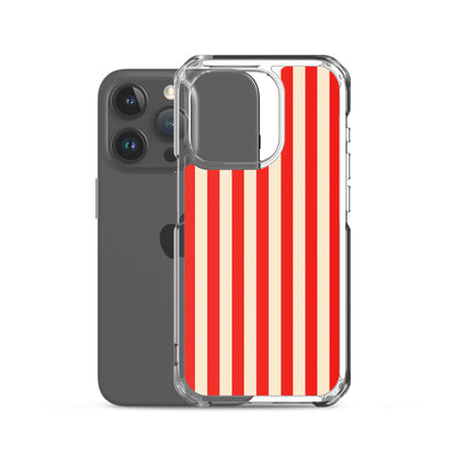 coque iphone rayure rouge et beige