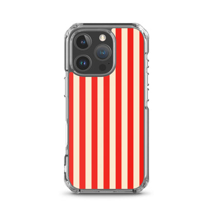 coque iphone rayure rouge et beige