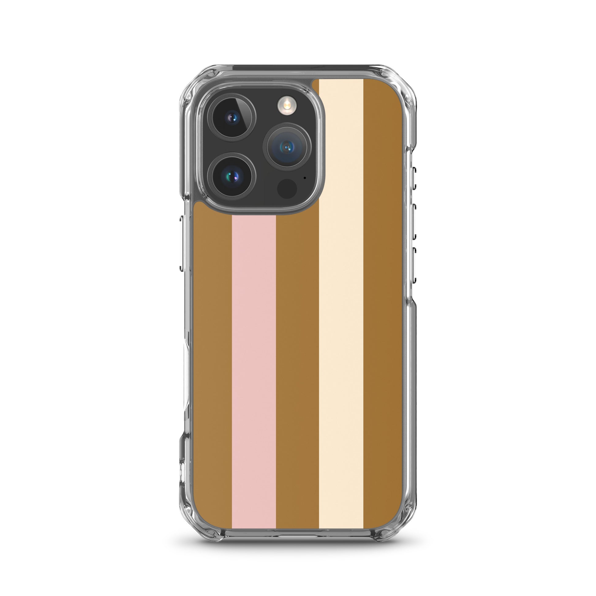 coque iphone rayure brun et beige