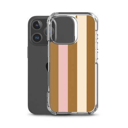 coque iphone rayure brun et beige