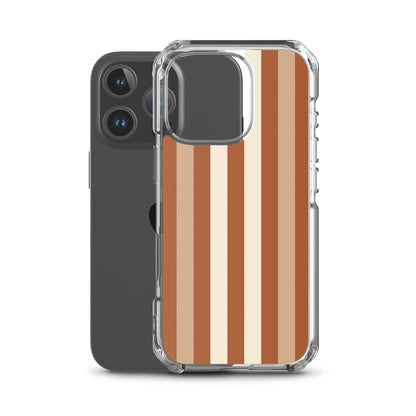 coque iphone rayure terracota et beige