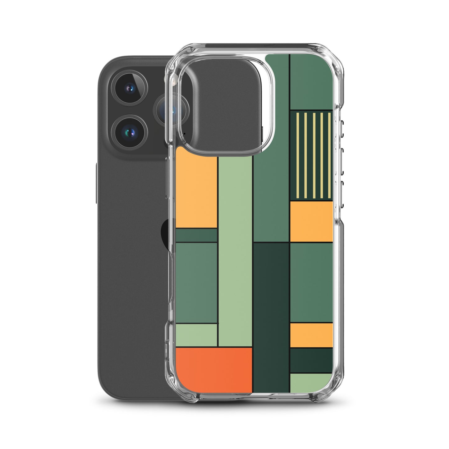 coque iphone vert orange et jaune