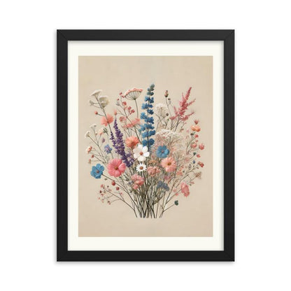 poster cadre noir fleur pastel