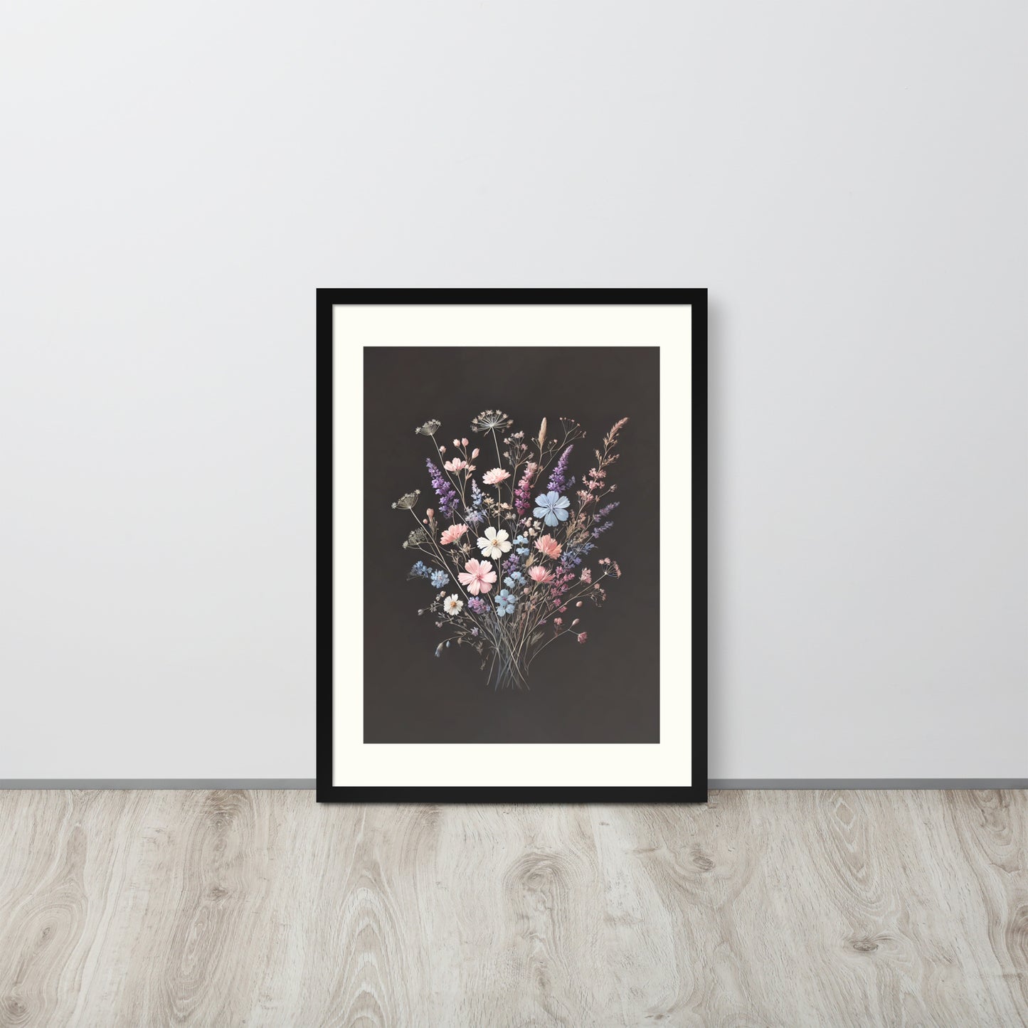 poster bouquet fleur fond noir