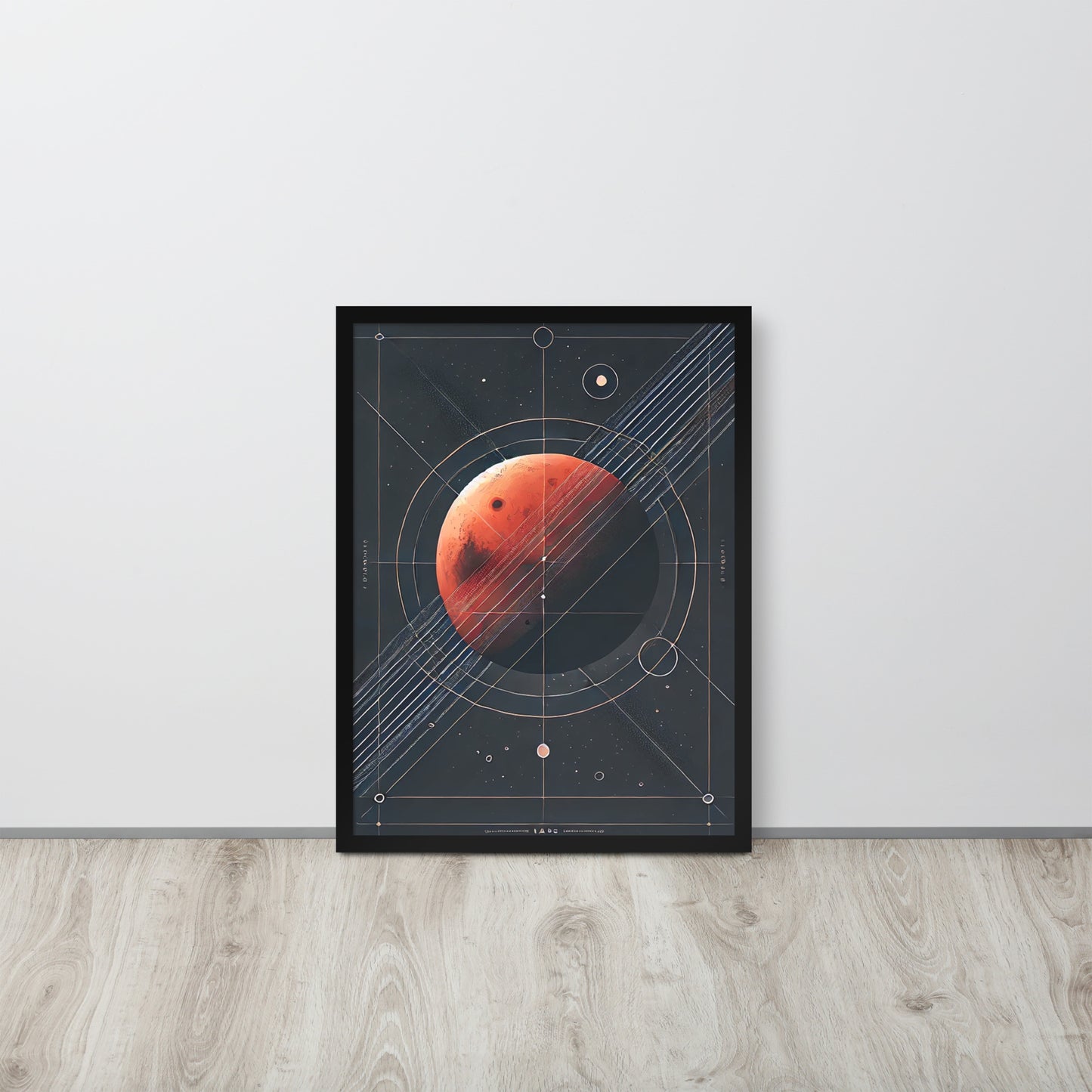 affiche planete mars fond noir