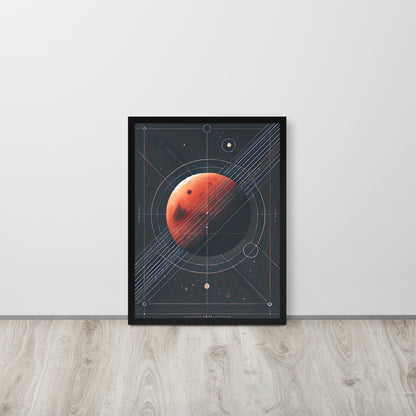 affiche planete mars fond noir