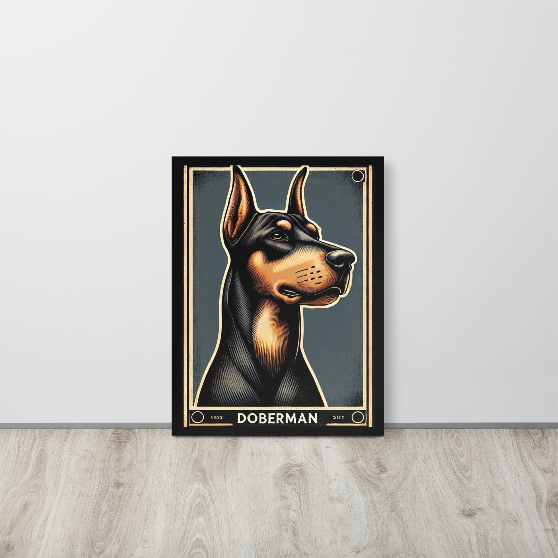 poster doberman noir et vert