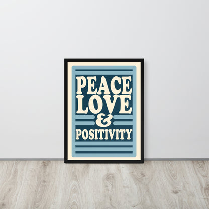 poster peace love bleu