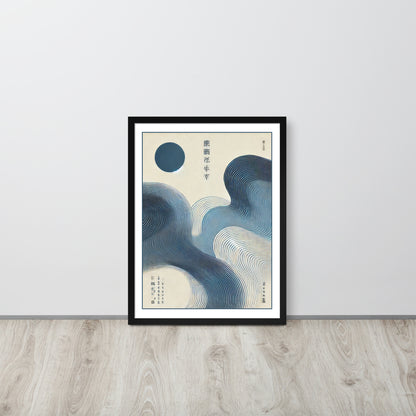 affiche bleu art japonais