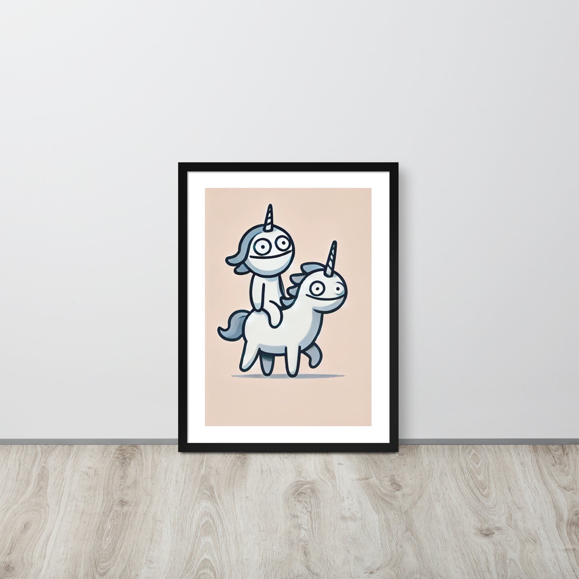 poster licorne fond rose