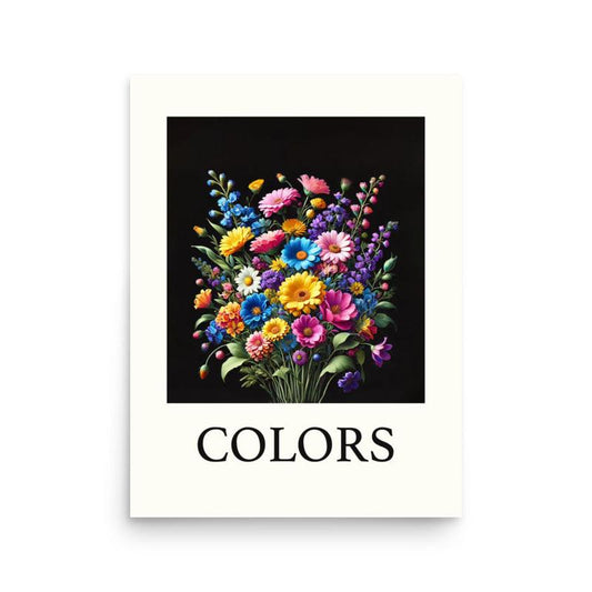 poster bouquet fleurs colors