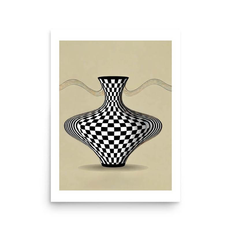 poster vase illusion fond beige