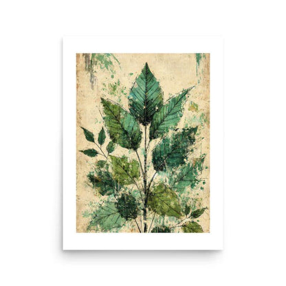 poster feuille vintage fond beige