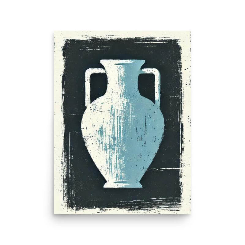 poster vase antique bleu