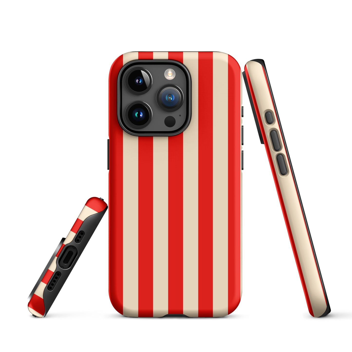 coque iphone rayure rouge et beige