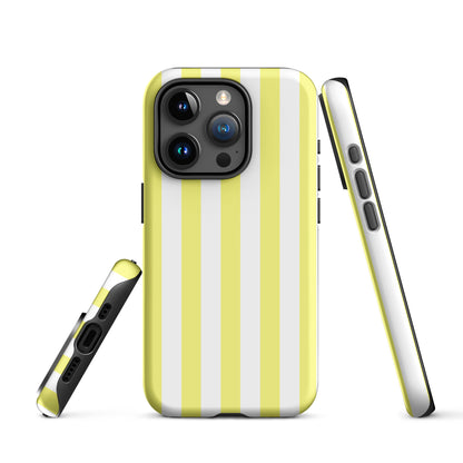 coque iphone rayure jaune et blanc