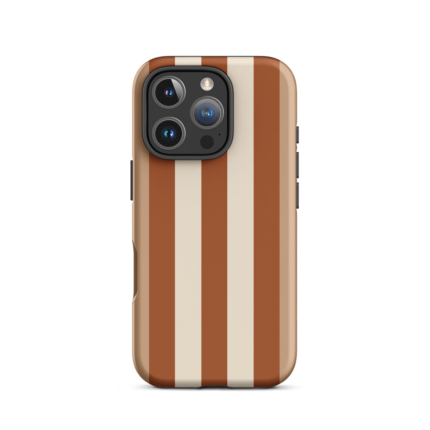 coque iphone rayure terracota et beige