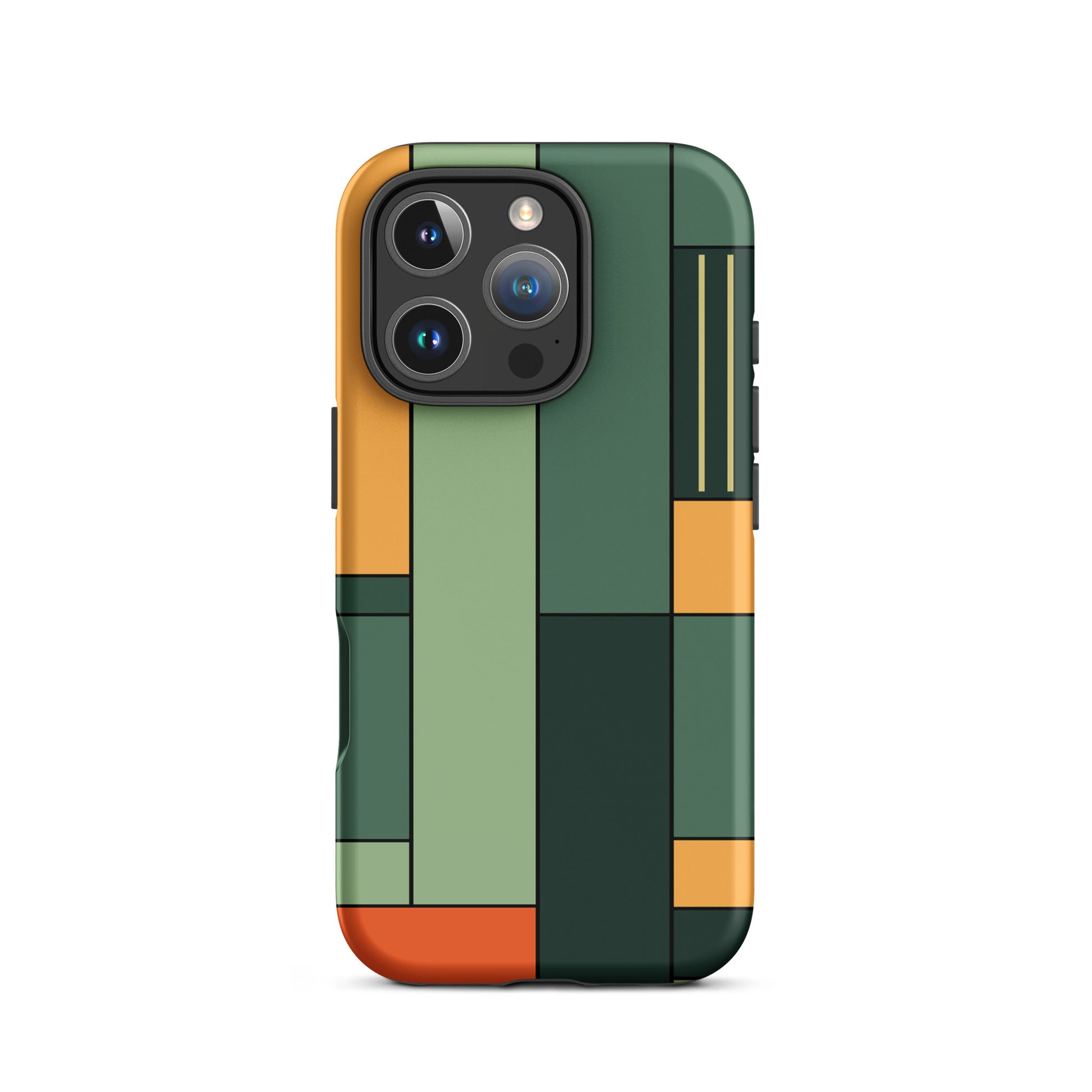 coque iphone vert orange et jaune