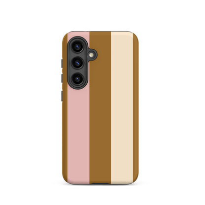 coque samsung rayure brun et beige