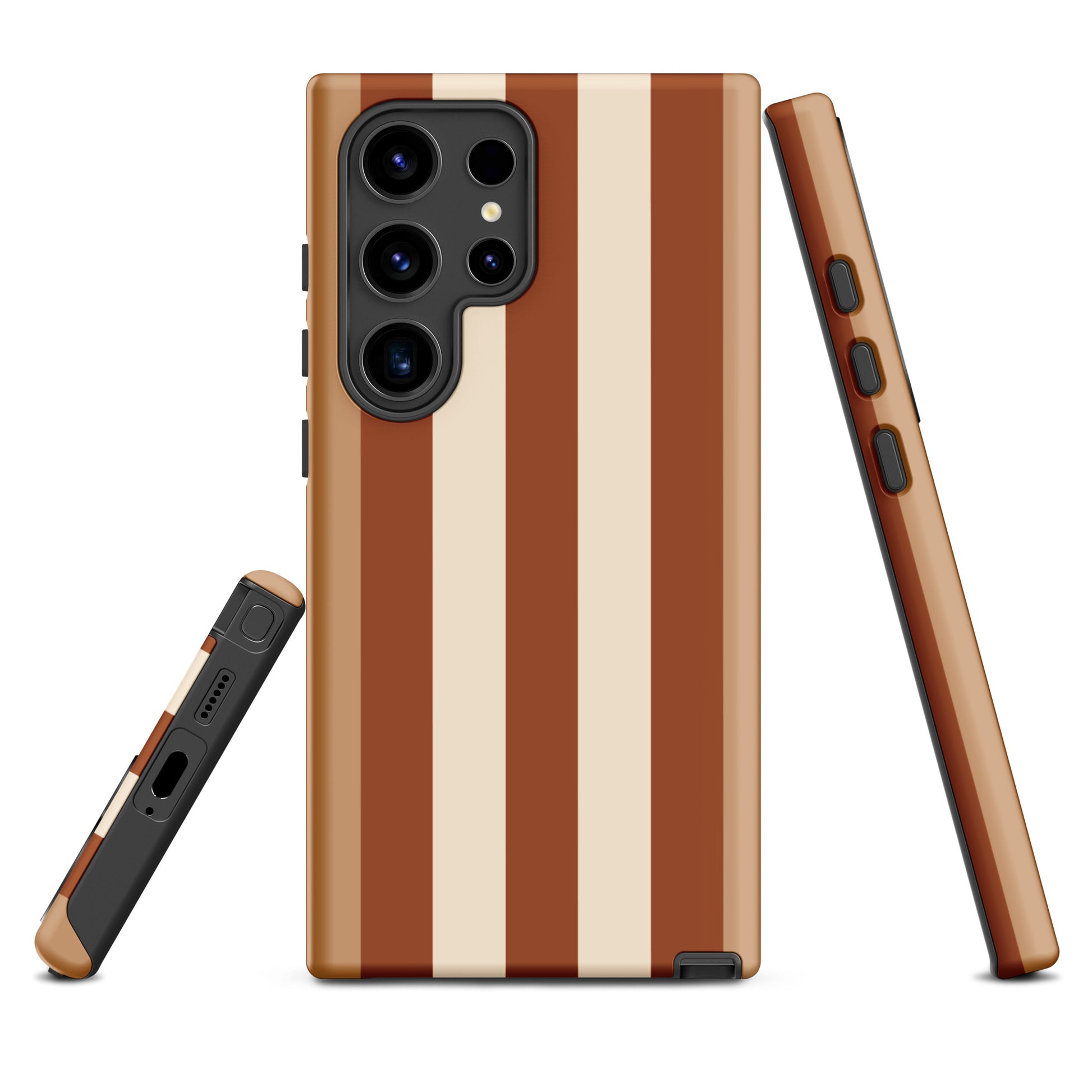 coque samsung rayure terracotta et beige