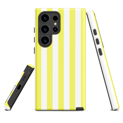 coque samsung rayure jaune et blanc