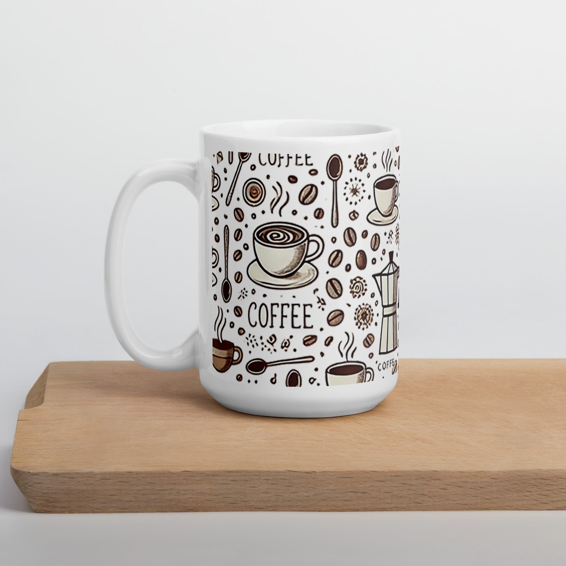 mug blanc dessin cafe